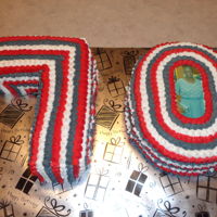 70Th Birthday This cake was made for a 70th Birthday with an edible picture of the birthday girl and decorated with buttercream frosting.