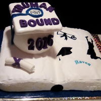 Graduation Vanilla cake with brown butterfrosting