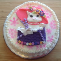 Edie Is 7 And Wants A Kitty Cake! Buttercream with fondant decoration. Airbrushed color.
