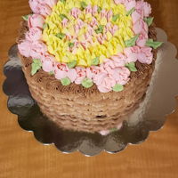 Basketweave Flower Cake Russian tips basketweave cake