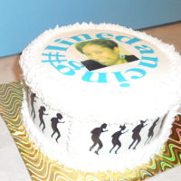 Line Dancing Cake Made this cake for our line dancing instructor. Cake has edible pictures with buttercream frosting