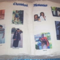 Open Book Half chocolate and half strawberry cakes with buttercream frosting and edible images