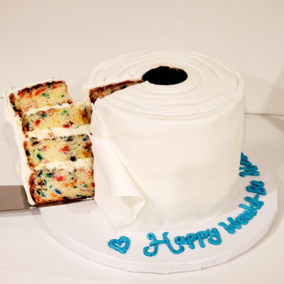 Covid Toilet Paper Cake