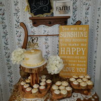 50Th Anniversary My in-laws 50th anniversary. Very small, family only party. Pineapple cake & cupcakes with cream cheese icing.