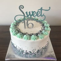 Sweet 16 Sprinkle Cake Sprinkle cake with buttercream frosting
