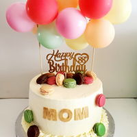 Macaron Cake Macaron Cake with Balloon topper