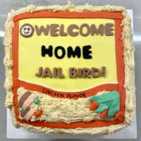 Ramen Welcome Home Cake Cake decorated with fondant and buttercream